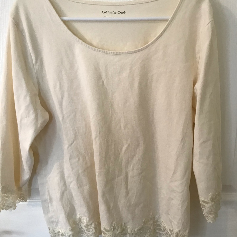 White Coldwater Creek long sleeve shirt